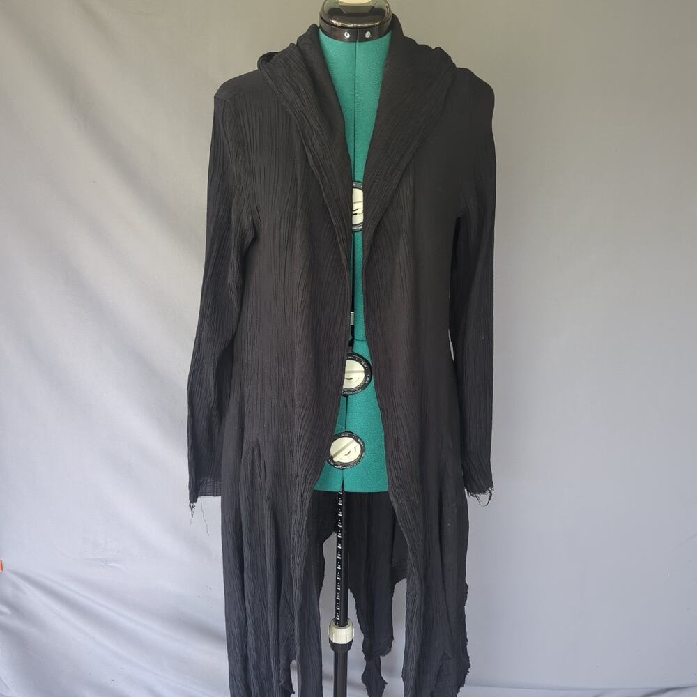 Dark In Love Black Gothic Distressed Duster Cardigan Witchy Longline
